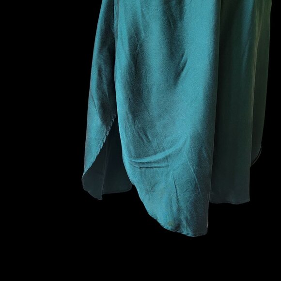 Vtg Victoria Secret Gold Tag 80s 90s Y2k Green Silk Slip Chemise Size S - Picture 4 of 13